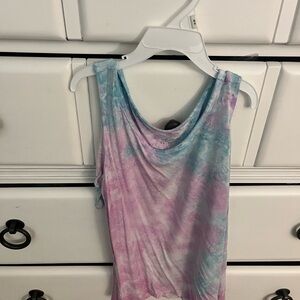 Justice Pink and Blue Tie-Dye Tank Top